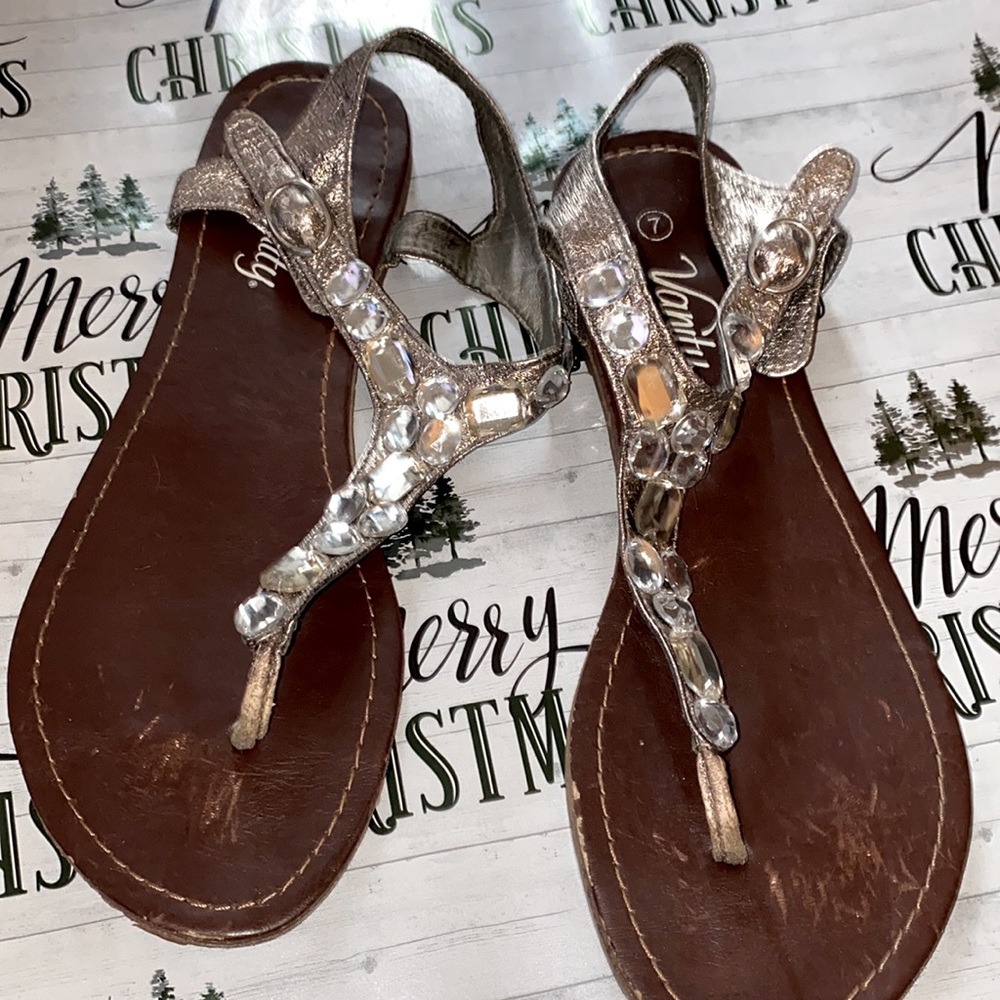 Size 7 Buckle Sandals with Bling